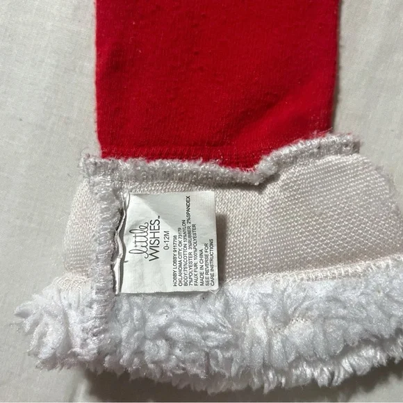 👚2/$10👗3/$12 Ref & White Christmas Santa Claus Fur Leg Warmers Baby Size 0-12M - Picture 5 of 5